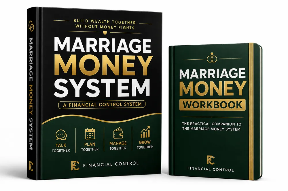 Marriage Money System book and its companion workbook standing side by side